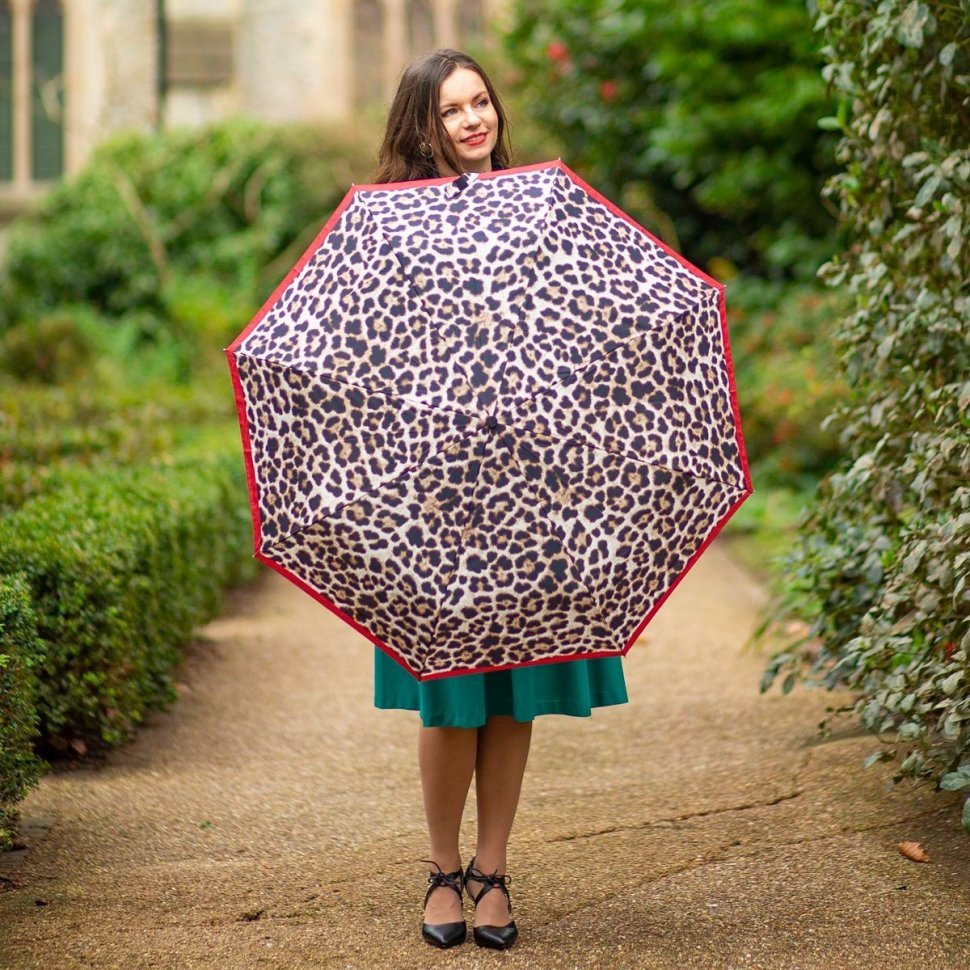 Зонт женский складной Fulton Minilite-2 L354 Lusterous Leopard (механика, с принтом леопарда) 95426 modnotak фото №4