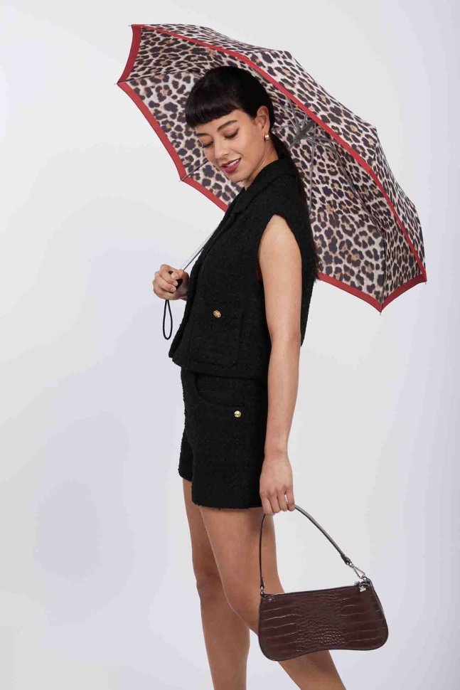 Зонт женский складной Fulton Minilite-2 L354 Lusterous Leopard (механика, с принтом леопарда) 95426 modnotak фото №12