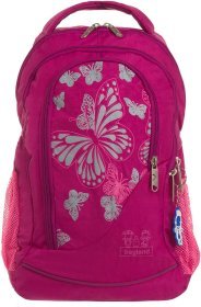 Стильний шкільний рюкзак для дівчаток з текстилю з метеликами Bagland (55726)