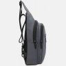 Темно-серая мужская сумка-слинг вертикального формата из текстиля Monsen (19408) - 4