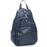 Женский кожаный повседневный рюкзак синего цвета Borsa Leather (21298) - 1