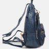 Женский кожаный повседневный рюкзак синего цвета Borsa Leather (21298) - 3