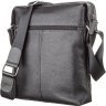 Черная мужская сумка-планшет среднего размера из фактурной кожи с плечевым ремнем SHVIGEL (2411122) - 2
