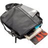 Чорна чоловіча сумка-планшет середнього розміру з фактурної шкіри з плечовим ременем SHVIGEL (2411122) - 4