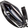 Черная мужская сумка-планшет среднего размера из фактурной кожи с плечевым ремнем SHVIGEL (2411122) - 5