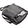 Чорна чоловіча сумка-планшет середнього розміру з фактурної шкіри з плечовим ременем SHVIGEL (2411122) - 6