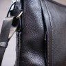Чорна чоловіча сумка-планшет середнього розміру з фактурної шкіри з плечовим ременем SHVIGEL (2411122) - 9