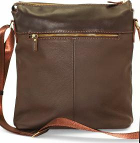 Современная мужская кожаная сумка коричневого цвета VATTO (12067) - 2
