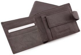 Коричневий шкіряний гаманець на кнопці ST Leather (18806)