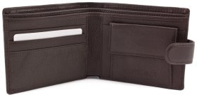 Коричневий шкіряний гаманець на кнопці ST Leather (18806)