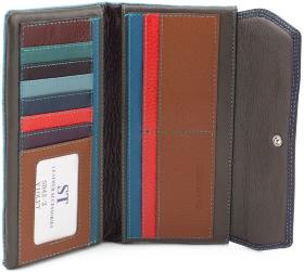 Шкіряний жіночий гаманець з кольоровими вставками ST Leather (16015) - 2