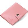 Розовый женский кошелек из натуральной кожи с хлястиком на кнопке Shvigel (2416509) - 1