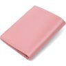 Розовый женский кошелек из натуральной кожи с хлястиком на кнопке Shvigel (2416509) - 2