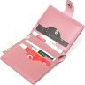 Рожевий жіночий гаманець з натуральної шкіри з хлястиком на кнопці Shvigel (2416509) - 3