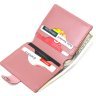 Рожевий жіночий гаманець з натуральної шкіри з хлястиком на кнопці Shvigel (2416509) - 4