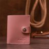Розовый женский кошелек из натуральной кожи с хлястиком на кнопке Shvigel (2416509) - 6