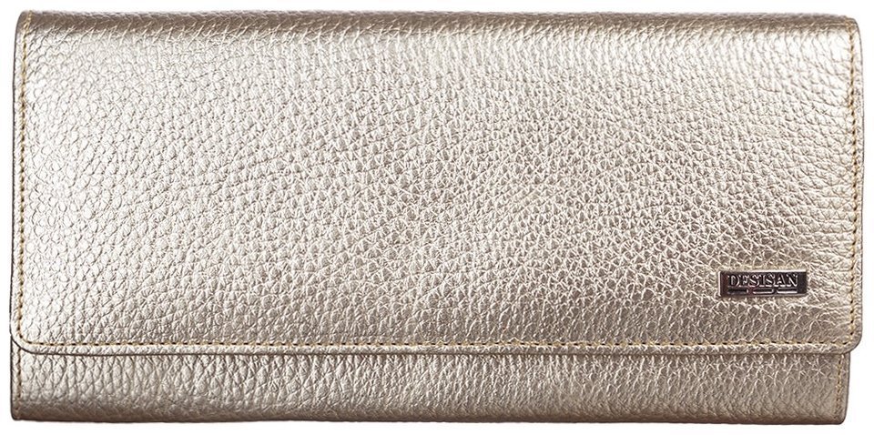 Кошелек из фактурной кожи золотистого цвета на кнопке Desisan 107326 для женщин modnotak фото №1