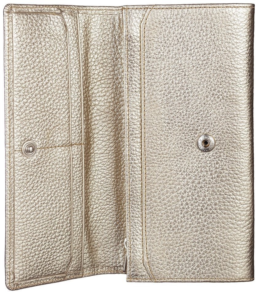 Кошелек из фактурной кожи золотистого цвета на кнопке Desisan 107326 для женщин modnotak фото №3