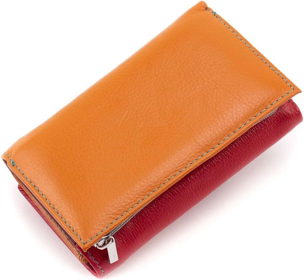 Кольоровий жіночий гаманець середнього розміру з натуральної шкіри ST Leather 1767326