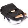 Черный повседневный текстильный рюкзак с отделом под ноутбук Vintage (20622) - 5