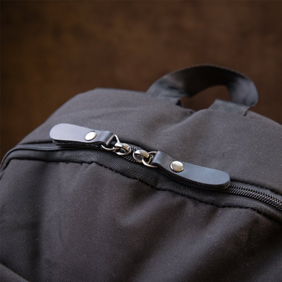Черный повседневный текстильный рюкзак с отделом под ноутбук Vintage (20622)