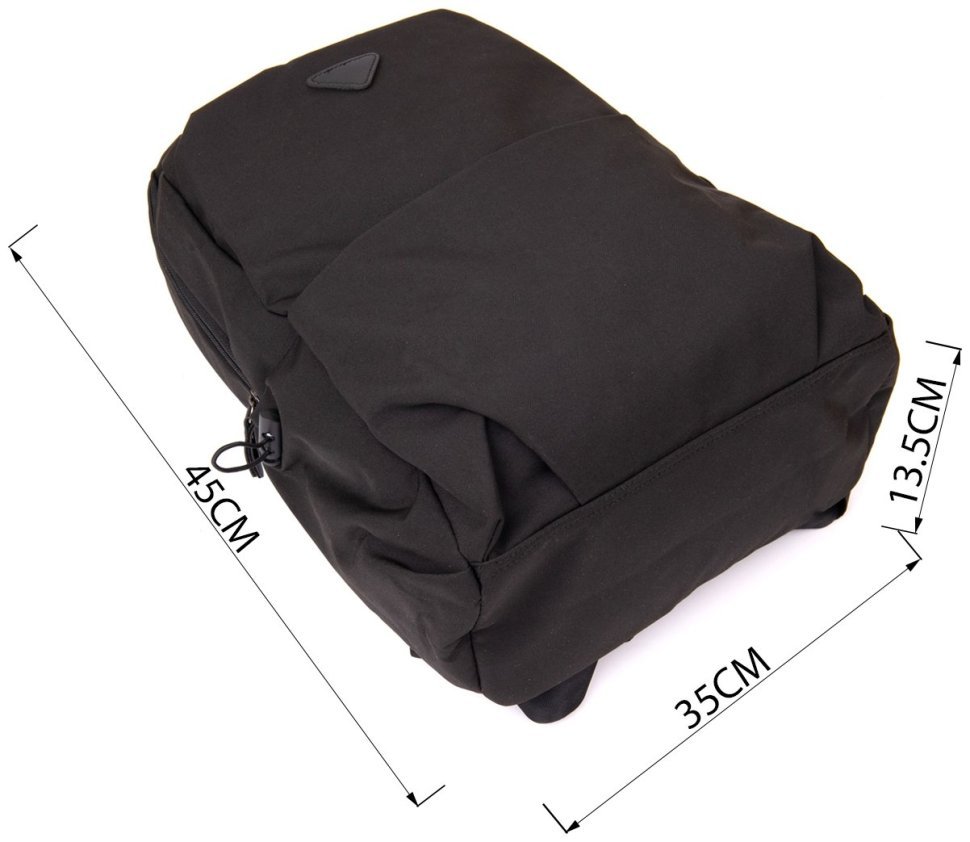 Черный повседневный текстильный рюкзак с отделом под ноутбук Vintage (20622) modnotak фото №10