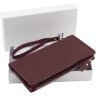 Бордовый женский кошелек-клатч из натуральной кожи на два отделения ST Leather 1767426 - 8