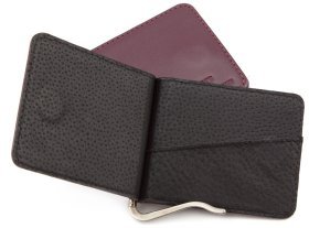 Кожаный зажим для бумажных денег цвета марсала ST Leather (16387)