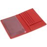 Кожаная в красном цвете обложка для паспорта и отделениями для карточек ST Leather 97726 modnotak фото - 4