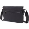 Горизонтальная кожаная сумка мессенджер формата А4 - H.T Leather 107926 черная modnotak фото - 5