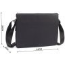 Горизонтальная кожаная сумка мессенджер формата А4 - H.T Leather 107926 черная modnotak фото - 3