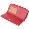 Большой кожаный кошелек для женщин с отделением для карточек на кнопке и для купюр на молнии Tony Perotti красного цвета 108526 modnotak фото - 5