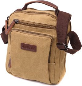 Мужская сумка-барсетка из текстиля песочного цвета Vintage 2422239