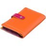 Оранжевый женский кошелек из натуральной кожи высокого качества с эффектной светлой строчкой Visconti Malabu 68826 - 11