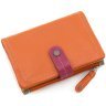 Помаранчевий жіночий гаманець з натуральної шкіри високої якості з ефектним світлим рядком Visconti Malabu 68826 - 3