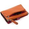 Оранжевый женский кошелек из натуральной кожи высокого качества с эффектной светлой строчкой Visconti Malabu 68826 - 6