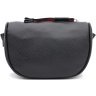 Женская кожаная сумка черного цвета с текстильным плечевым ремнем Borsa Leather (59126) - 1