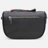 Женская кожаная сумка черного цвета с текстильным плечевым ремнем Borsa Leather (59126) - 3