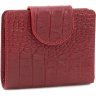 Невеликий шкіряний гаманець червоного кольору з тисненням Tony Bellucci (12432) - 1