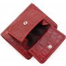 Небольшой кожаный кошелек красного цвета с тиснением Tony Bellucci (12432) - 5