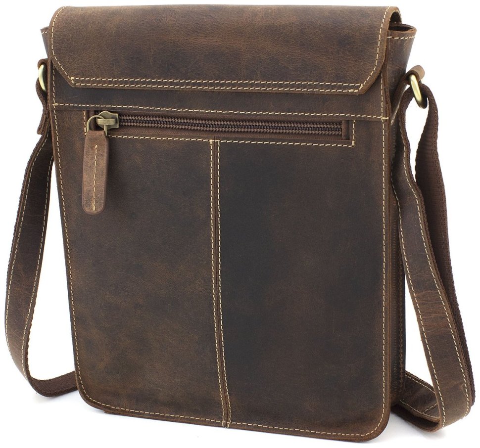 Коричневая мужская сумка через плечо из винтажной кожи Visconti Skyler 69226