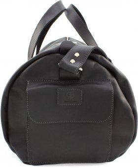 Черная дорожная сумка из винтажной кожи итальянского производства Grande Pelle (15486) - 2