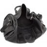 Черная дорожная сумка из винтажной кожи итальянского производства Grande Pelle (15486) - 6