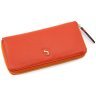 Оранжевый женский кошелек из фактурной кожи на молнии Ashwood 69626 - 3