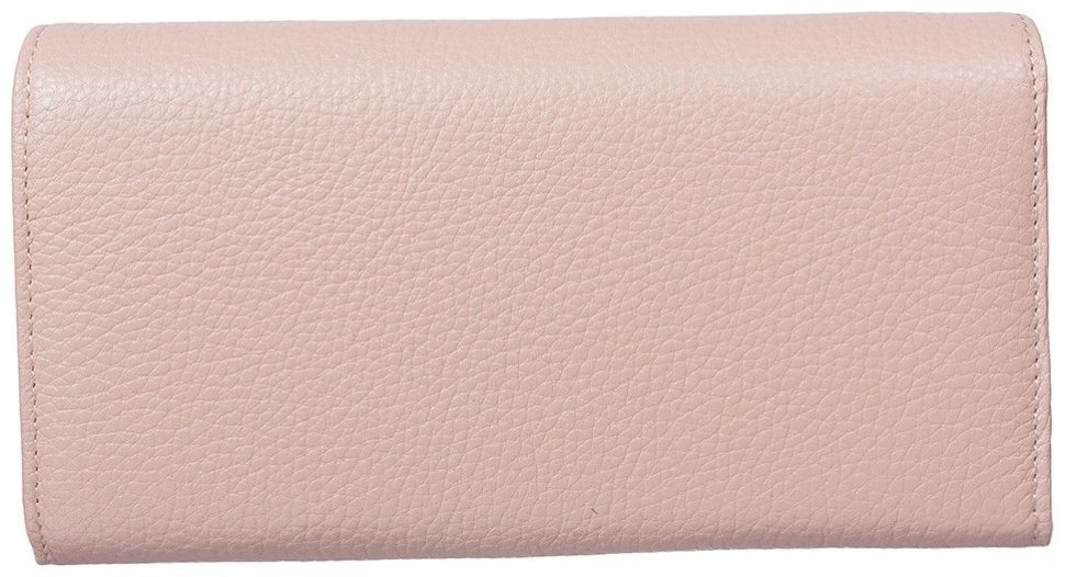 Пудровый женский кошелек из фактурной кожи с клапаном на кнопке Desisan 80227 modnotak фото №2