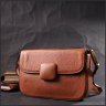 Женская сумка-кроссбоди из натуральной коричневой кожи с клапаном на магните Vintage 2422390 - 8