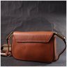 Жіноча сумка-кроссбоді з натуральної коричневої шкіри з клапаном на магніті Vintage 2422390 - 9