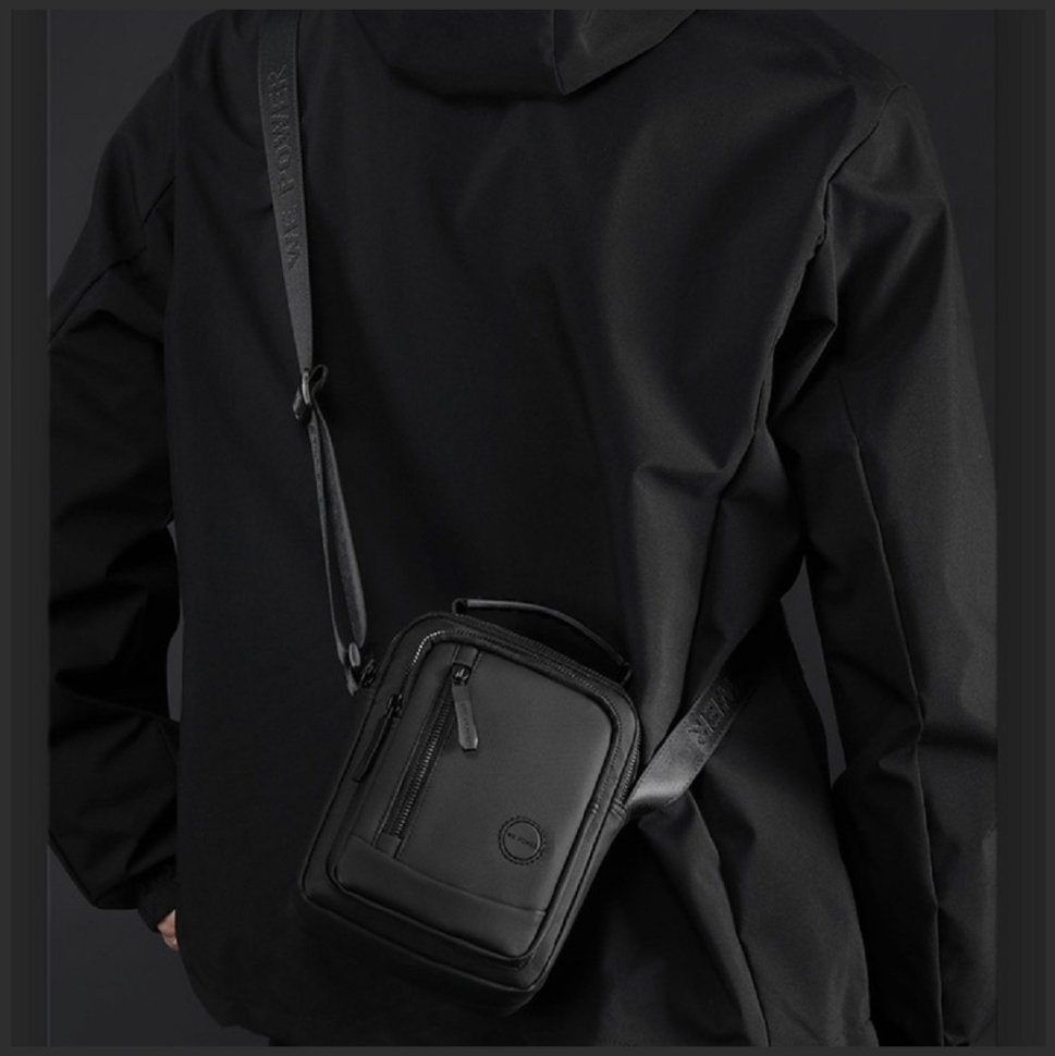 Текстильная мужской сумка барсетка с удобной ручкой для носки Confident 90727 Черная modnotak фото №12