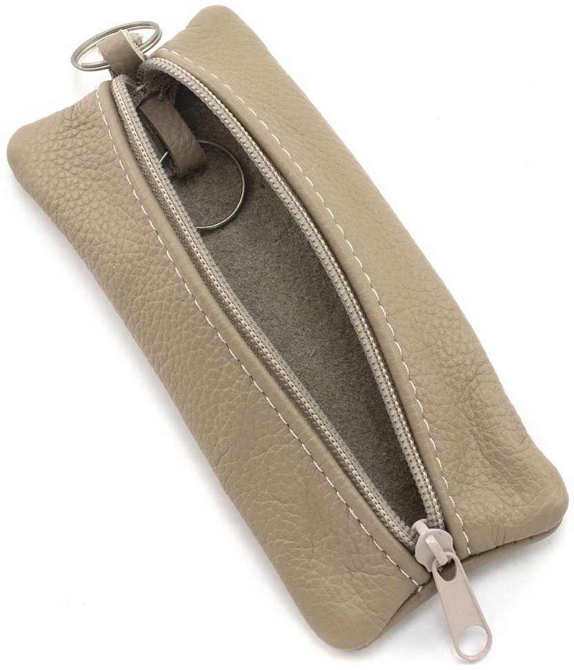 Недорога жіноча ключниця із натуральної шкіри бежевого кольору ST Leather 70827