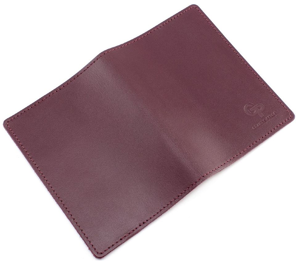Повседневная обложка для паспорта цвета марсала Grande Pelle (13259)